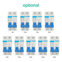 Miniature Residual Current Circuit Breaker 2 Poles 400V Household Electric Leakage Protector DIN Rail Installation DZ47-63