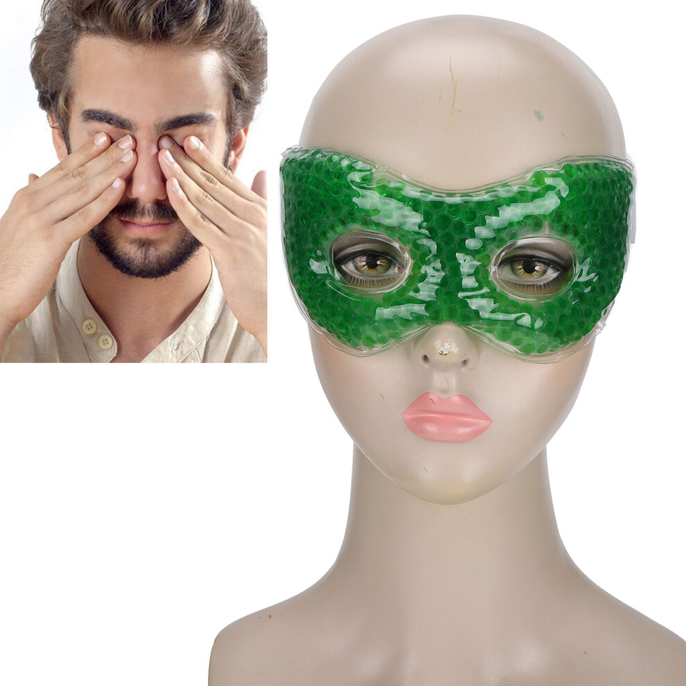 Green Pvc Soft Gel Bead Eye Pack - Reusable Hot Cold Compress, 23X9cm,