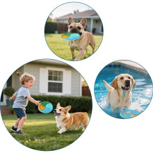 2pcs Dog Toys, 2 Styles Floating Flying Disc Interactive Dog Toys Pet Game Supplies for Aggressive Chewers Small, Medium