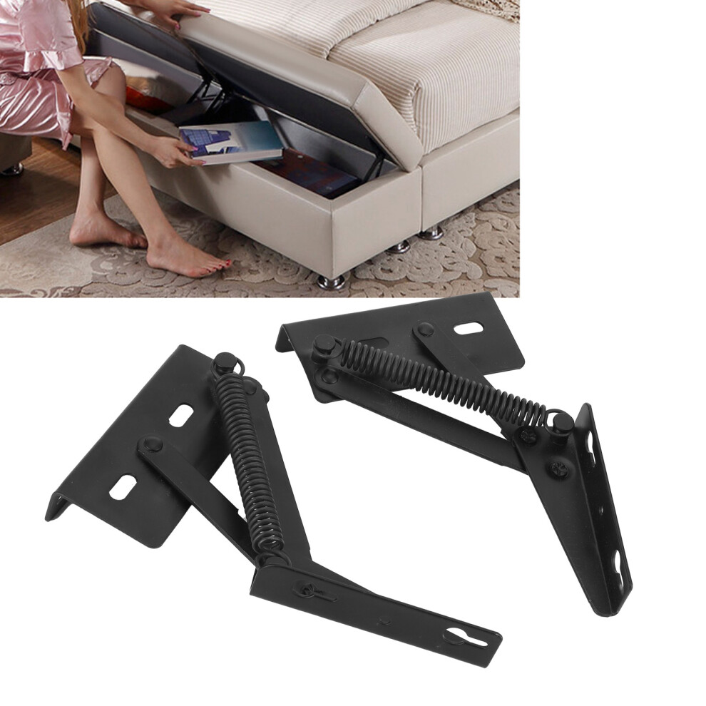 Black Iron Spring Hinge Triangular Folding Bed Sofa Hardware 15X5cm 7631391890852