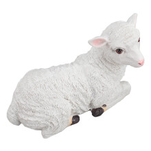 Cute Resin Sheep Garden Ornament 24x12x15cm Waterproof Indoor Outdoor