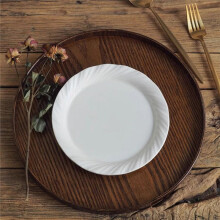 Plateau de Service Rond en Bois 21/27/30 Cm, Plateau Décoratif pour Table Basse, Petit-Déjeuner, Dîner, Thé, Nourriture, L
