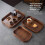 Tea Tray Home Small Tray Tea Cup Tea Tray Tea Set Storage Plate Solid Bamboo Tea Plate M 5