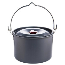 Pentola da Campeggio In Lega di Alluminio da 4 Litri - Pentole da Esterno con Borsa Portaoggetti per Escursionismo, Picnic, Zaino In Spalla