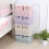 (Pink, 24x17x10.5cm) Stackable Plastic Storage Baskets Boxes Bins Kitchen Organizer Drawer Shelf Desktop Adjustable Colored 2