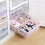 (Pink, 24x17x10.5cm) Stackable Plastic Storage Baskets Boxes Bins Kitchen Organizer Drawer Shelf Desktop Adjustable Colored 3