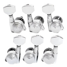 6 Pcs Guitar Tuning Pegs Square Handle Machine Heads with Lock Chrome Locking Tuning Keys for Electric Acoustic Guitar