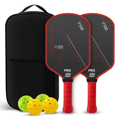 Pickleball Racketset - T700 Professioneel Racket van Wedstrijdkwaliteit, Rood