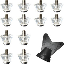 12Pcs Football Cleat Screw- Studs Plastic and Metal Spikes for Firm Surfaces Outdoor Athletic Training with Wrench