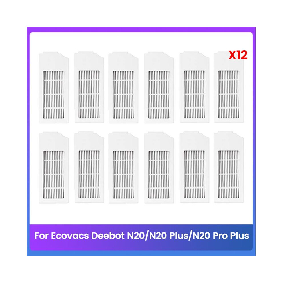 12Pcs Hepa Filtes For Deebot N20/N20 /N20 Pro Vacuum Attachments Replacement Parts Washable Filter 6033105619468