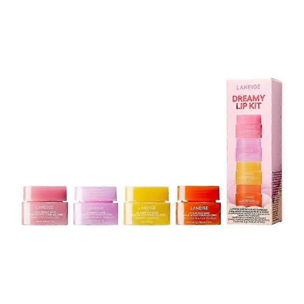 (A) 4-Piece Hydrating Lip Balm Set for Dry Sensitive Lips, Lightweight Non-Sticky Formula