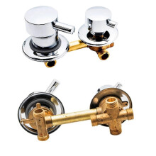 (Thread-4 way, 9cm) 2/3/4/5 Way Solid Brass Shower Diverter Valve, Hot/Cold Water Mixer Tap for Shower/Bath/Steam Room