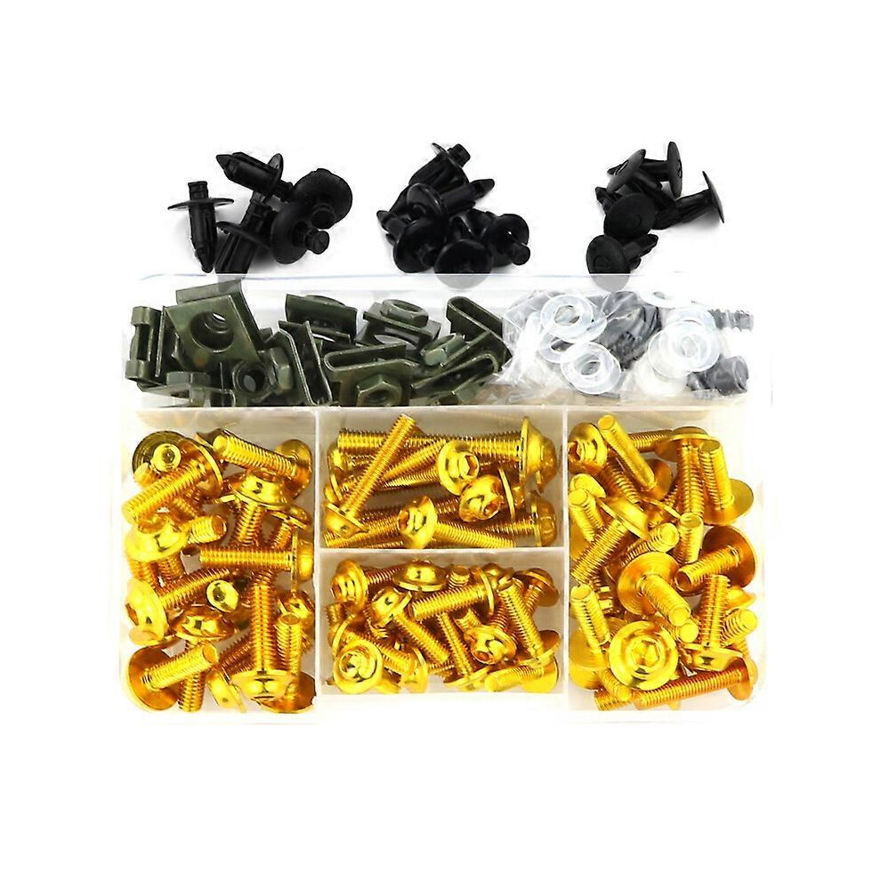 (Gold) Honda Cbr600 F F2 F3 F4 F4i 600Rr 900Rr 929Rr 954Rr Rc51 Full Fairing Bolt Kit Fastener Clips Bodywork Screws Gold 5996097099049
