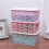(Pink, 24x17x10.5cm) Stackable Plastic Storage Baskets Boxes Bins Kitchen Organizer Drawer Shelf Desktop Adjustable Colored 1