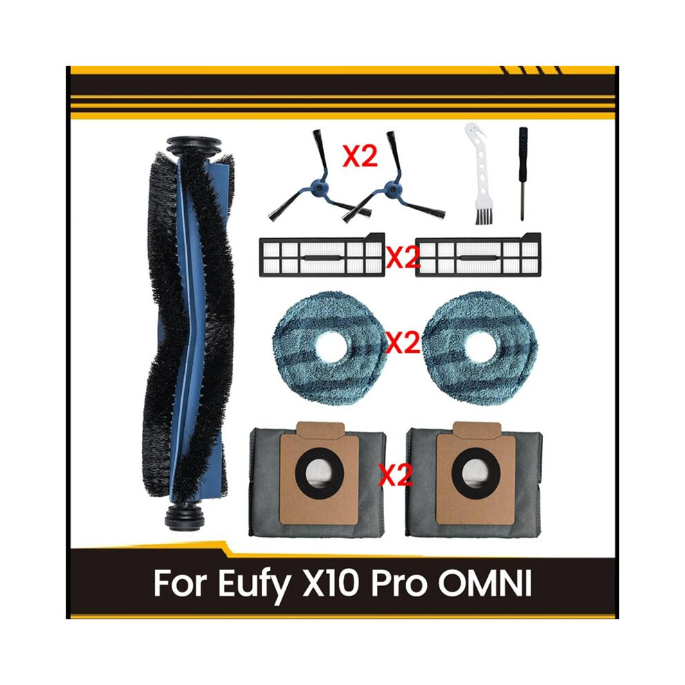 11Pcs For X10 Pro Omni Vacuum Cleaner Parts Roller Side Brush Filter Mop Pads Dust Bags Replacement Accessories 6031462911751