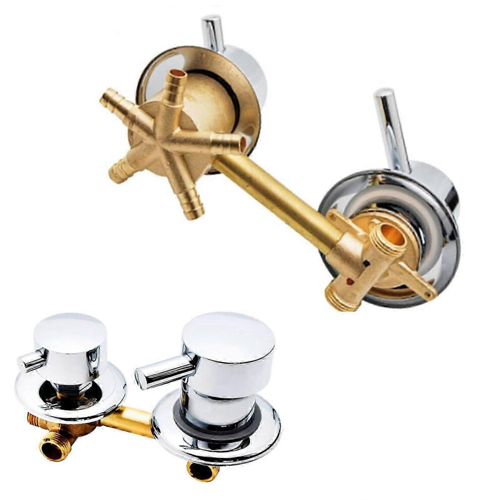 (Intubation-5 Way, 12-12.5Cm) 2/3/4/5 Way Solid Brass Shower Diverter Valve, Hot/Cold Water Mixer Tap For Shower/Bath/Steam Room 5996097098653