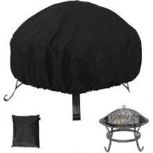 (122CM*46CM) Heavy Duty 420D Oxford Fire Pit Cover, Waterproof Anti-UV, 85x40cm, Black