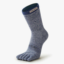 (Blue, 22-24cm) Lot de 5 paires de chaussettes de sport montantes en laine mérinos pour homme, respirantes et évacuant l'humidité.