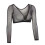 (Black, M) Mesh Cardigan Plus Size Arm Shaper Short Cropped 1