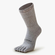(Light Gray, 22-24cm) Lot de 5 paires de chaussettes de sport montantes en laine mérinos pour homme, respirantes et évacuant l'humidité.