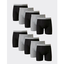 (L) Hanes Men's Cotton Boxer Briefs 10-Pack, Soft Stretch & Breathable