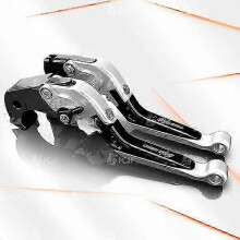 (Silver-Black) Kawasaki Ninja 650/ER6N 2017+ Verstellbarer Klapp-Kupplungs-Bremshebelsatz