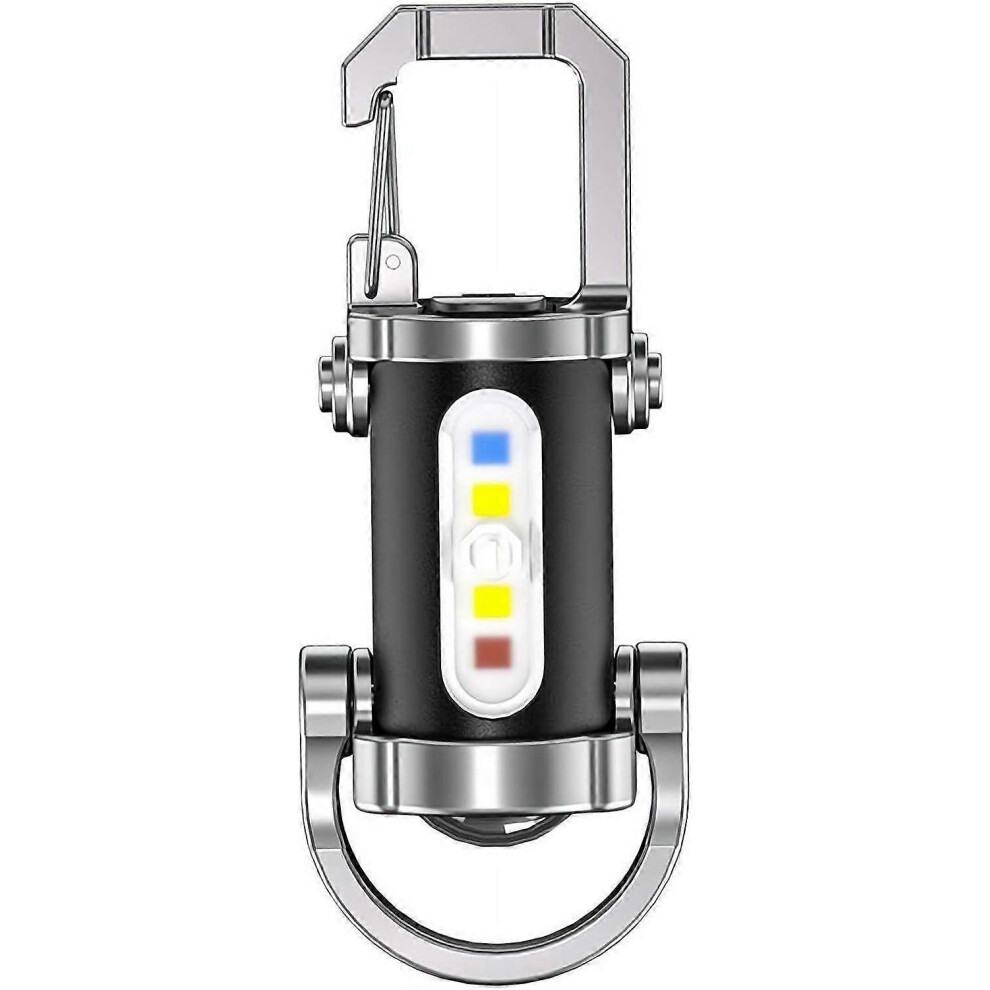 (3Pcs) Rechargeable Led Torch With Power Bank, Waterproof Keychain Flashlight, Emergency Pocket Light For Outdoor 5996097098394
