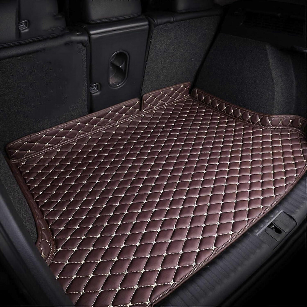 (A ) Custom Leather Trunk Mat For Porsche Cayenne Coupe, Anti-Scratch Non-Slip Cargo Liner (Red) Brown/Red 5996097097991