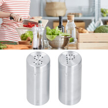 Stainless Steel Spice Jars 2pcs Set Salt & Pepper Shakers Kitchen Storage