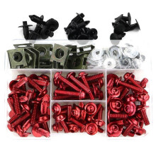 (red) Kit completo di bulloni per carenatura Honda CBR600 F F2 F3 F4 F4i 600RR 900RR 929RR 954RR RC51 Clip di fissaggio Viti per carrozzeria