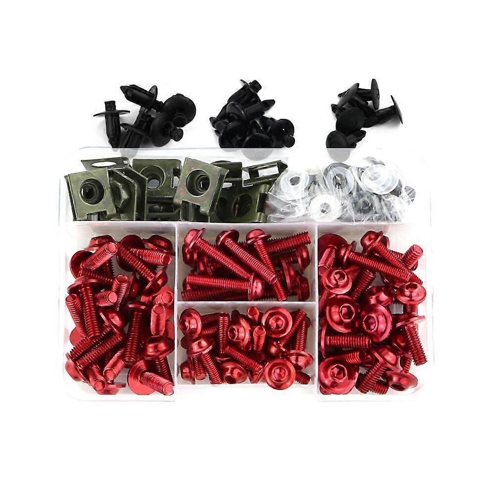 (Red) Honda Cbr600 F F2 F3 F4 F4i 600Rr 900Rr 929Rr 954Rr Rc51 Full Fairing Bolt Kit Fastener Clips Bodywork Screws Red 5996097099056