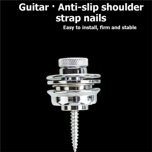 4pcs Guitar Strap Lock Buttons Flat  Heavy Duty Metal Security Straplocks for Guitar 2