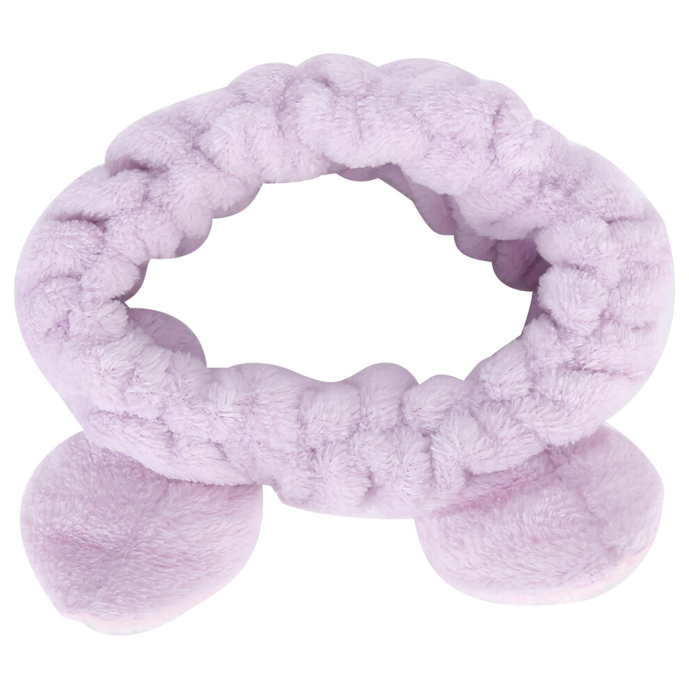 Cute Cat Ears Hair Band | Soft Cloth, Women’s Face & Spa Headband Purple