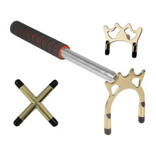Ausziehbarer Billard-Bridge mit Messingkopf, 35-150 cm, Gold/Silber