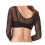 (Black, M) Mesh Cardigan Plus Size Arm Shaper Short Cropped 6