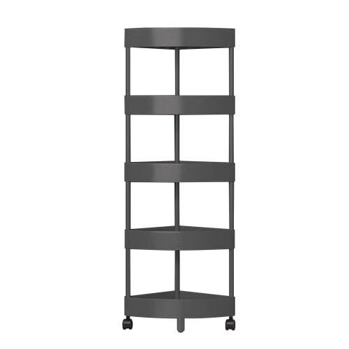 Bathroom Storage Cart 5-Tier Slim Mobile with Wheels 1