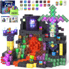 (100PCS Mine Lava) Magnetic Building Blocks - Mining Magnet World, STEM Toys for Kids Ages 4-12, Birthday Gifts for Boys Girls
