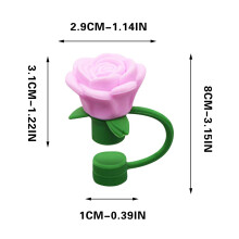 Rose Straw Stopper 10mm Flower Cap for Home & Kitchen – Purple, Compatible with Standard Straws, Gift for Sister