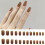 (Standard) Stage Fake Nails - Durable Mid-Length Brown 3