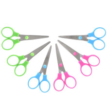 Student Scissors Stainless Steel 6 Pcs Assorted Colors