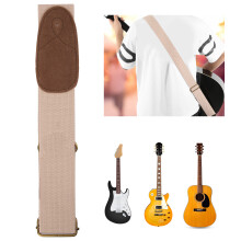 Cotton Flannel Guitar Strap Khaki Adjustable for Folk & Electric Guitar