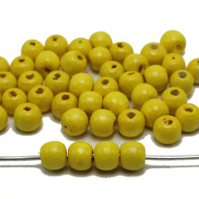 200 10mm Round Wood Beads ~ Wooden Beads Color for Choice-Yellow