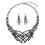 Halloween Skeleton Hand Skull Necklace Earrings Set 1