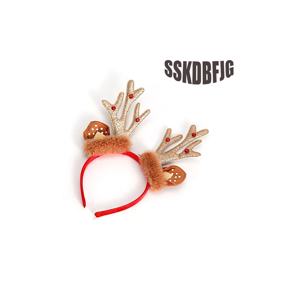 Unisex Christmas Reindeer Antlers Headband Headwear Girls Headbands Sequins Party Head Band Women Hair Accessory