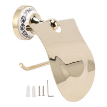 Porcelain Toilet Paper Holder Gold Blue Stainless Steel