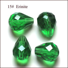 Cuentas verdes en forma de lágrima K9Glass10x12mm50 unidades