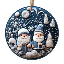 White and Blue Acrylic Christmas Ornaments Snowman Tree