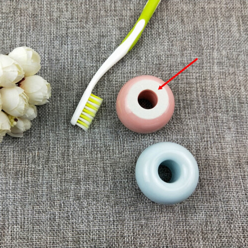 Mini Toothbrush Holder Stand Ceramic 2 Pcs 2