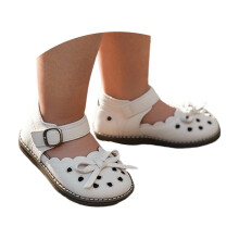 Sommersandaler for småjenter med myke såler, sløyfedesign, åpen tå, pannebånd, flate, uformelle sko for utendørs lek og daglig bruk, beige,