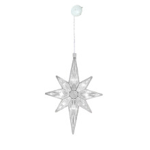 LED Lighted Star Window Decoration, 8x6 in, Bethlehem Christmas Lights, Compatible with Holiday Displays